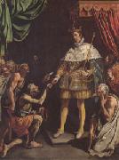 Luis Tristan Louis King of France Distributing Alms (mk05) oil on canvas